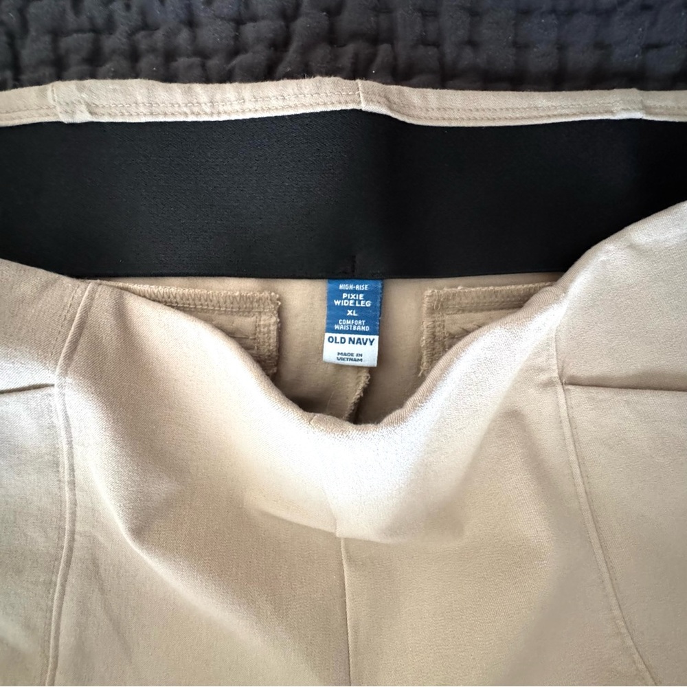 Old Navy Pixie Wide Leg Beige Khaki Pull On Stretch Twill Pants Size XL EUC - Picture 4 of 8